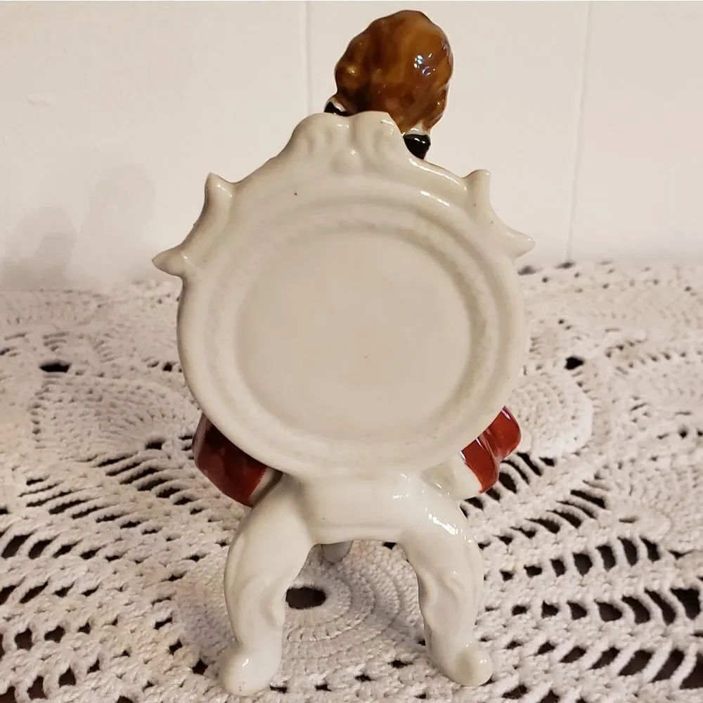 Vintage Victorian Man in Chair Playing Mandolin Porcelain Figurine